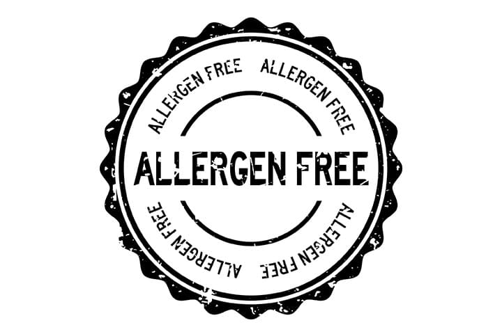 a logo that reads &ldquo;Allergen-Free"