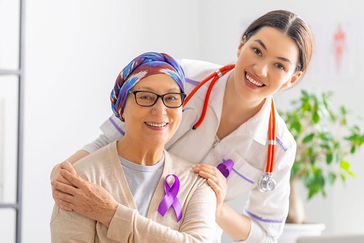 a doctor and a patient smiling